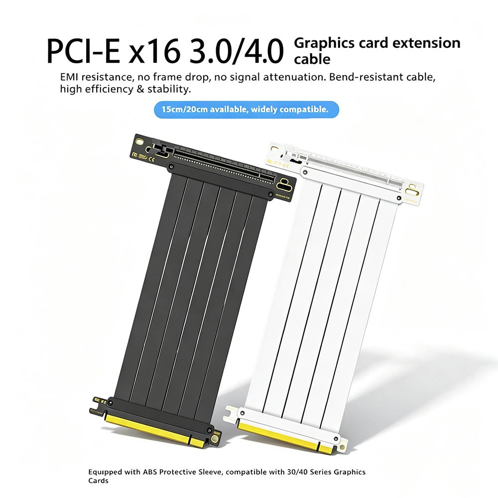 PCI‑E 4.0/3.0 X16 GPU Riser Ca - Pcie 4.0 X16 Riser Cable 90 Degree recension och pris